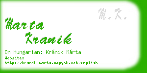 marta kranik business card